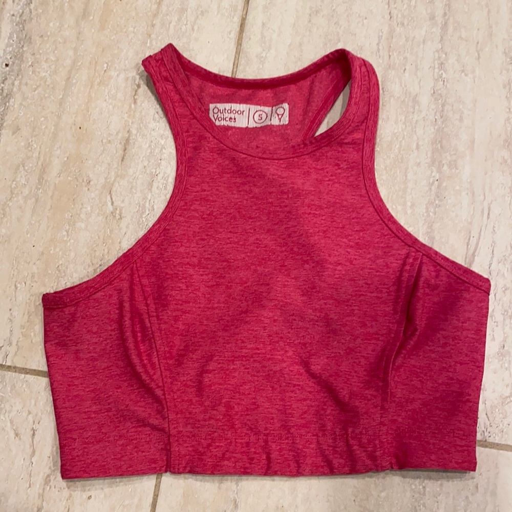 Outdoor Voices Heathered Pink Sports Bra